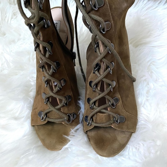 Steve Madden | Shoes | Steve Madden Olive Green Lace Up Heels | Poshmark